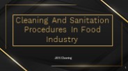 Cleaning And Sanitation Procedures In Food Industry- JBN Cleaning
