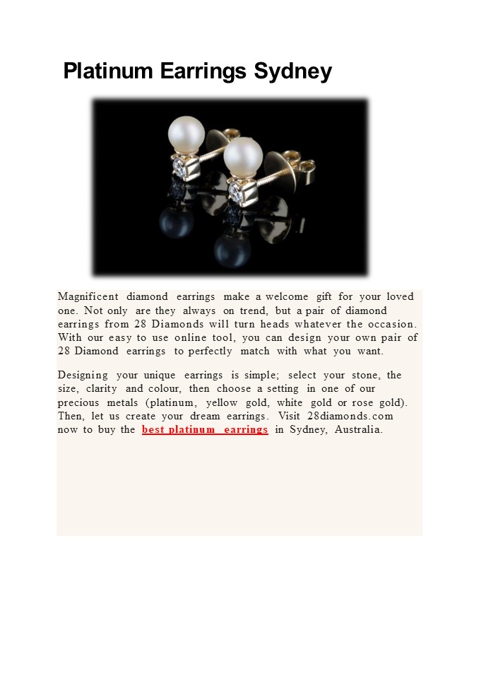 platinum earrings Sydney.