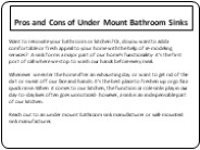 Pros and Cons of Under Mount Bathroom Sinks