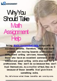 Why You Should Take Math Assignment Help