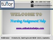 Nursing Assignment Help PPT