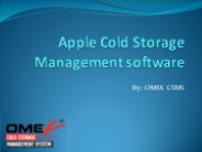 Apple cold storage management software - OMEX CSMS