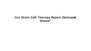 Can Stem Cell Therapy Repair Damaged Knees?