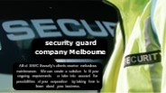 Security Guard Company Melbourne