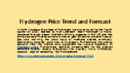 Prices of Hydrogen online