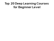 Deep Learning- Beginner Level
