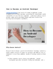 How to Become an Android Developer