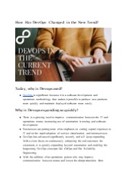 How Devops has influenced the current trend? (1)