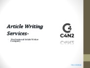 Article Writing Services
