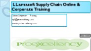 LLamasoft Supply Chain online Training By Proexcellency.