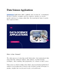 Data Science Applications