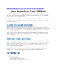 How to Use Meat Grinder Properly 2022 Guide!