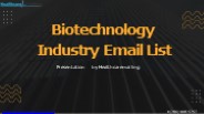 Biotechnology Industry Email List | 100% Opt-In Database