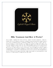 Hifu treatment and how it works?