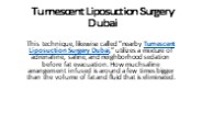 Tumescent Liposuction Surgery Dubai