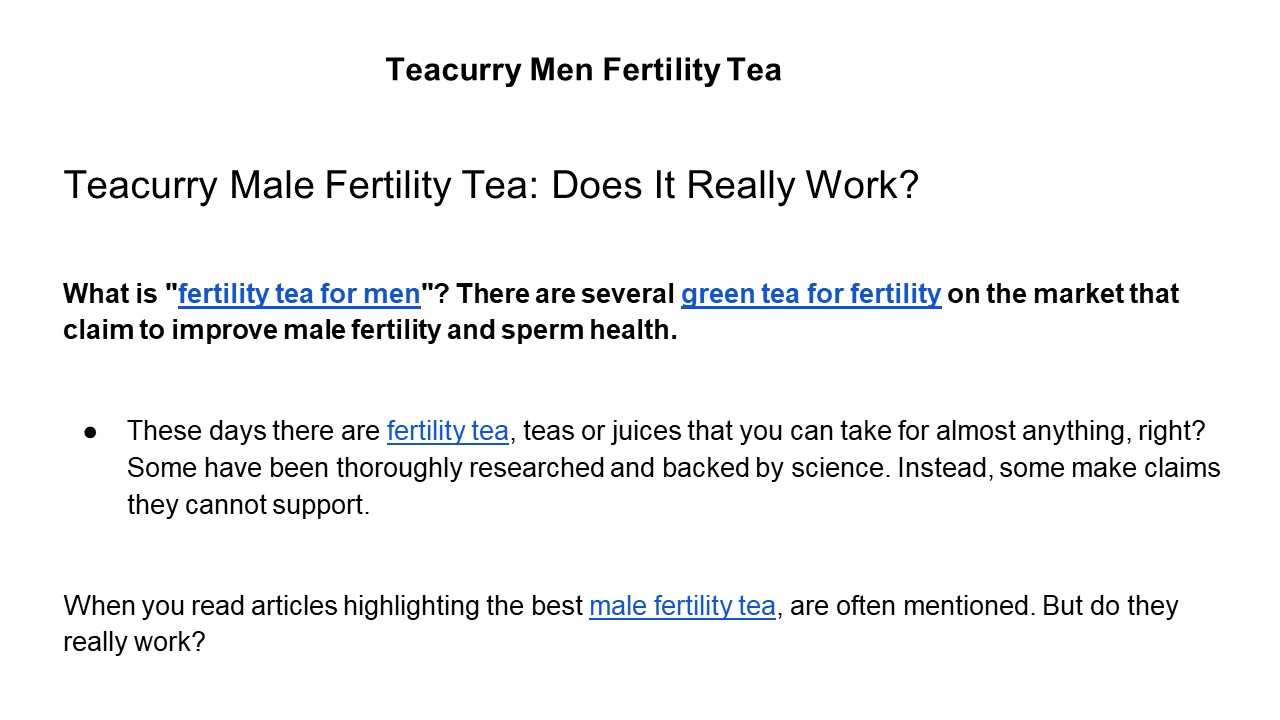PPT Men Fertility tea helps with improve motility and increase sperm