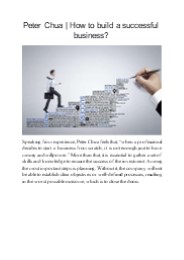 Peter Chua | How to build a successful business?