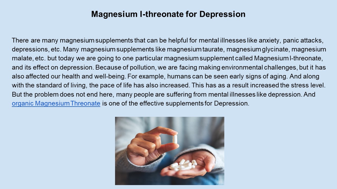 PPT Magnesium lthreonate for Depression PowerPoint presentation