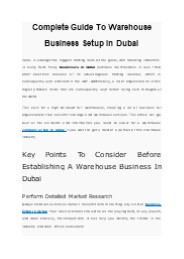 Guide To Warehouse Business Setup In Dubai