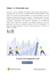 Career in Corporate Law