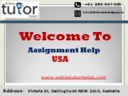 Assignment Help in United States of America PPT