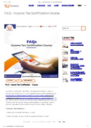 FAQs- Income Tax Certification Course | Academy Tax4wealth