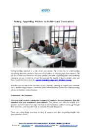 Making Appealing Pitches to Builders and Contractors