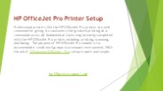 HP OfficeJet Pro Printer Setup