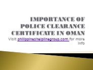 POLICE CLEARANCE CERTIFICATE OMAN