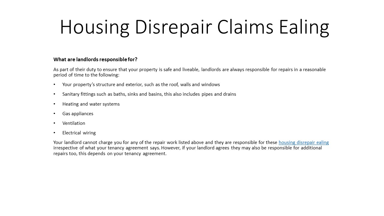 Housing Disrepair Claims Ealing