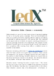 Interactive Online Classes — a necessity