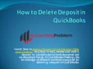 How to Delete a Payment from Deposit in QuickBooks