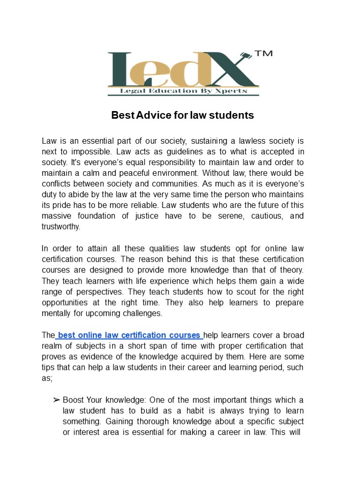 Best Advice for law students