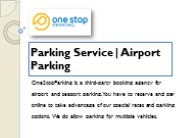 OneStopParking | Parking Service | Airport Parking