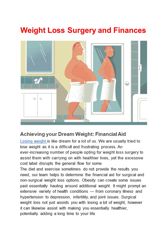Understanding Weight Loss Surgery and Finances