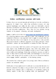 Online certification courses with Ledx