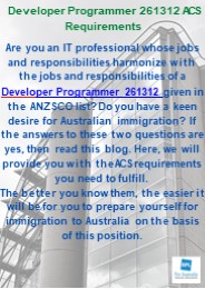 Developer Programmer 261312 ACS Requirements