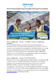 How Process Engineering Consultant Manage Everything