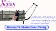 Welcome To Alhanan Home Nursing