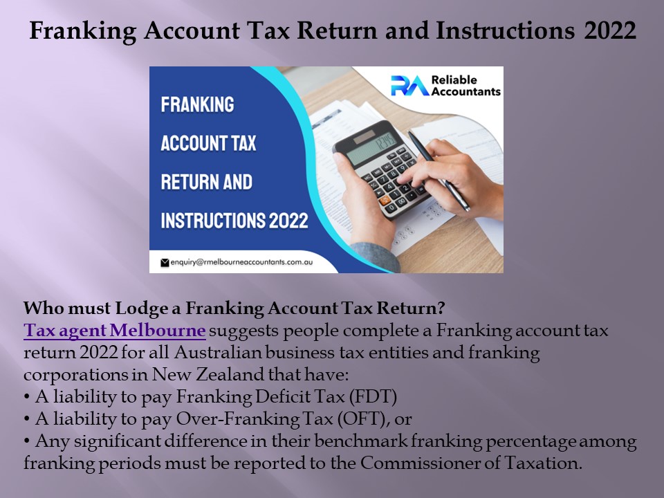 PPT Franking Account Tax Return and Instructions 2022 PowerPoint presentation free to