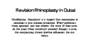 Revision Rhinoplasty in Dubai