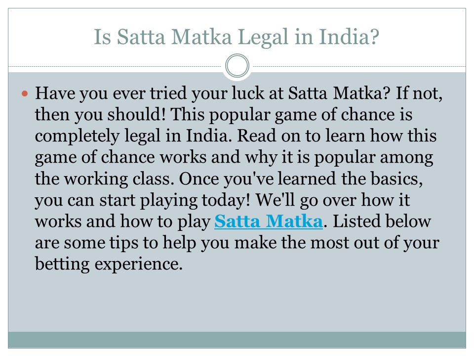Is Satta Matka Legal in India