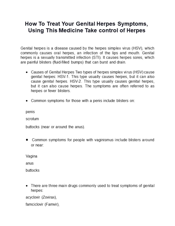 PPT Don't suffer from recurrent genital herpes again, Use Valtrex And