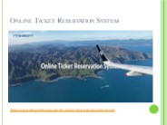 Online Ticket Reservation System