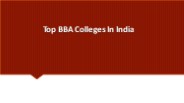 Top BBA Colleges In India