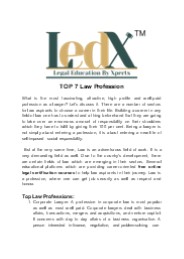 TOP 7 Law Profession