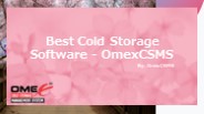 Best Cold Storage Software - OmexCSMS