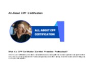 All About CPP Certification
