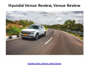 Hyundai Venue Review, Venue Review