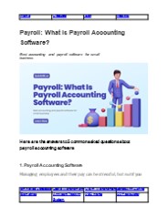 Payroll: What Is Payroll Accounting Software?